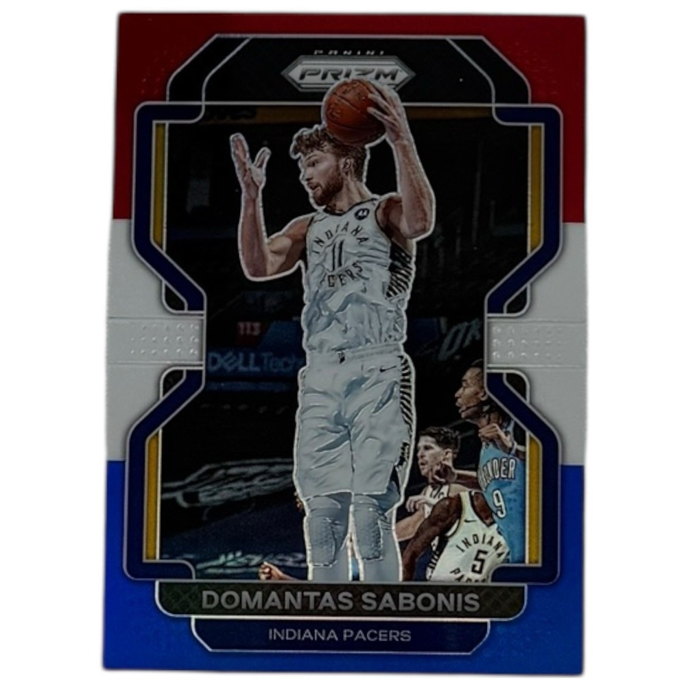 2021-22 Panini Prizm - Red White & Blue Prizm #183 Domantas Sabonis